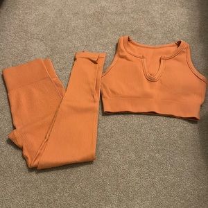 Tangerine Orange Matching Workout Set